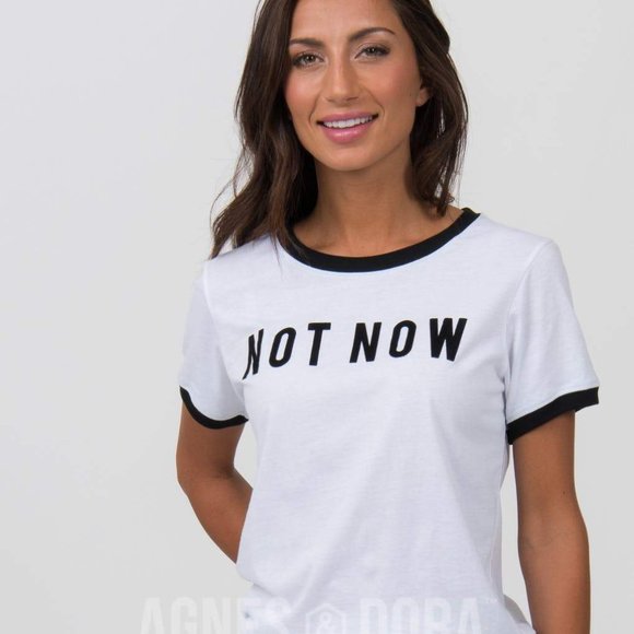Agnes & Dora Tops - Agnes & Dora™ Vintage Graphic Tee Not Now Maybe La